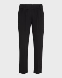 Silk Pull-On Cropped Pants