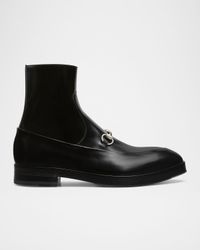 Men's Burn Leather Horsebit Ankle Boots