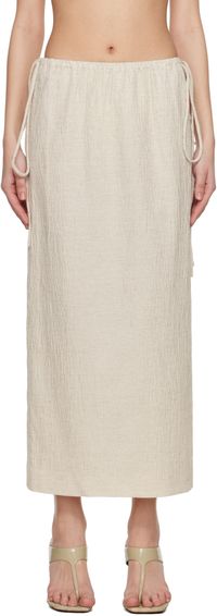 TOVE Beige Isa Midi Skirt