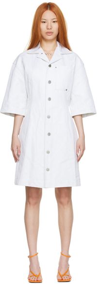 Bottega Veneta Robe courte blanche en coton