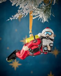 Diving Santa Christmas Ornament