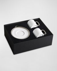 Soie Tressee Silver Espresso Cup & Saucer, Set of 2