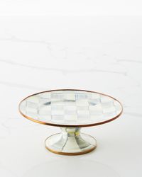 Sterling Check Enamel Mini Pedestal Platter