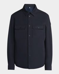 Men's Gabardine Snap-Front Overshirt