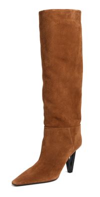 Versace T.85 Calf Leather Boots Spice Brown 36