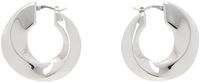 Bottega Veneta Silver Twist Hoop Earrings