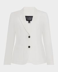 Single-Breasted Contrast Button Blazer