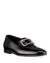 Men's Beau Brummell Mariocc Patent Crystal Buckle Slippers