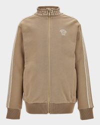 Boy's Greca Embroidered Fleece Sweatshirt, Size 6-14