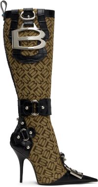 Balenciaga Bottes hautes Essex 110 beige et noir