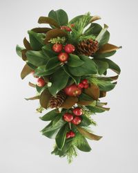 Magnolia Leaf and Apple Cone Door Spray