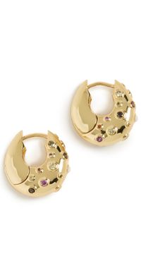 Anni Lu Crystal Bay Hoops Gold One Size
