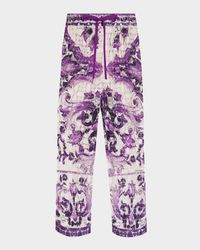 Majolica Crochet Lace Wide-Leg Crop Pants