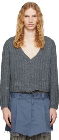 Maison Margiela Gray Handcrafted Cardigan