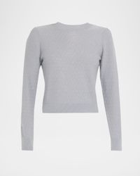 Cashmere Pointelle Crewneck Sweater