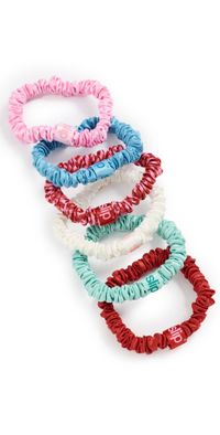 Slip Skinny Scrunchies Set of 6 and Pouch High Tide One Size