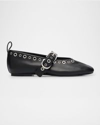 Spire Leather Grommet Mary Jane Ballerina Flats
