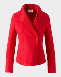 Glen Check 3D Jersey Biker Jacket