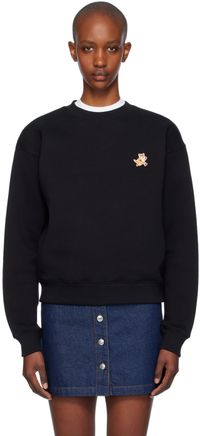 Maison Kitsuné Black Speedy Fox Patch Comfort Sweatshirt
