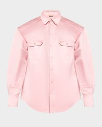 Oversized Silk-Cotton Duchesse Shirt