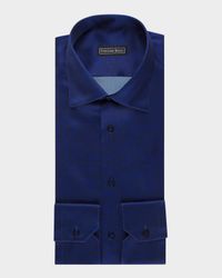 Men's Textured-Print Silk Sport Shirt