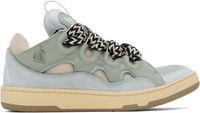 Lanvin Blue & Green Leather Curb Sneakers