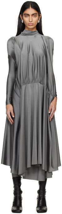 MARIE ADAM-LEENAERDT Gray Table Cover Maxi Dress