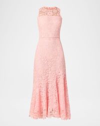 Anamaria Sleeveless Floral Lace Midi Dress