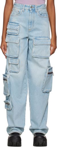Off-White Jean bleu décoloré à poches