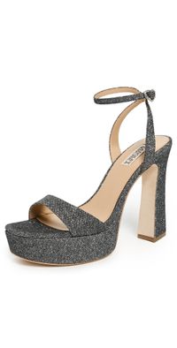Badgley Mischka Caia Pumps Pewter Glitter 7.5