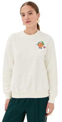 Casablanca Orange Mascot Patch Sweatshirt Off-White Loopback S