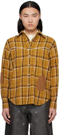 Andersson Bell Yellow Noah Patch Check Shirt