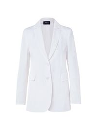 Women's Double-Button Cotton & Silk Jacket - Ecru - Size 4
