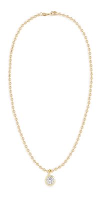 Alexa Leigh Round Bezel Ball Chain Necklace Yellow Gold One Size
