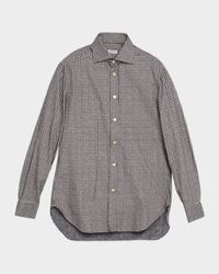Men's Cotton Houndstooth Classic-Fit Sport Shirt