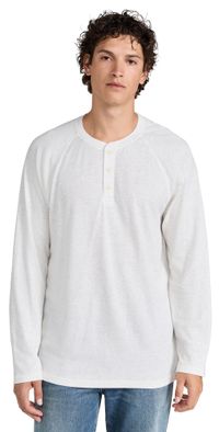 Faherty Cloud Long Sleeve Henley Ivory Heather M