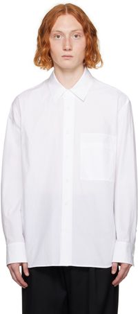 Solid Homme White Embroidered Shirt