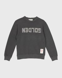 Girl's Golden Embellished Logo-Print Sweatshirt, Size 4-10