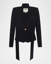 Romy Tie-Neck Tailored Blazer