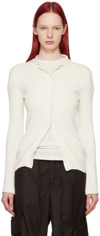 Youth Off-White Long-Line Cardigan
