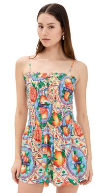 Damson Madder Fleur Shirred Mini Dress Multi 16