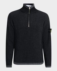 Men's Quarter-Zip Ribbed Sweater