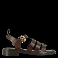 Jonak - Sandales plates en cuir - Taille 42 - Marron