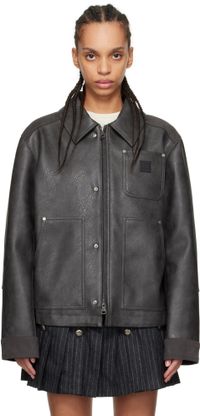 Andersson Bell Blouson menuisier gris en cuir synthétique