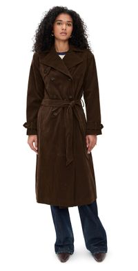 Bailey Rose Faux Suede Trench Brown XS