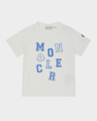 Boy's Scattered Logo Block Letter Short-Sleeve T-Shirt, Size 8-10