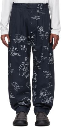 Engineered Garments Pantalon Carlyle bleu marine