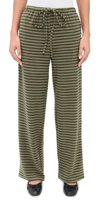 Bailey Rose Striped Pants Olive L