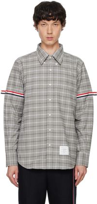 Thom Browne Gray Check Cotton Armband Shirt