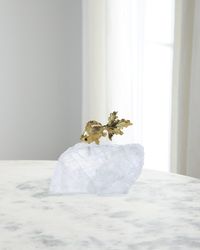 Fantail Goldfish on Selenite Sculpture